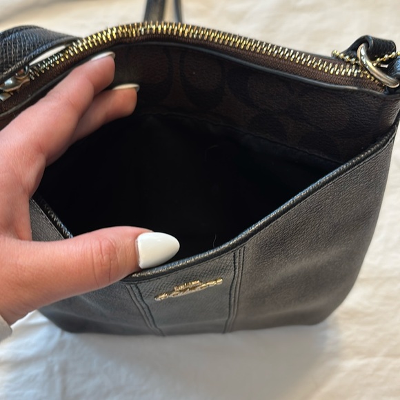 Brown and Black Coach Crossbody Bag with Adjustable Strap - Picture 6 of 10